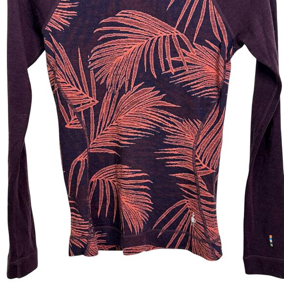 Smartwool Women's XS Merino 250 Base Layer Palm Leaves Merino Wool Shirt - Picture 3 of 6